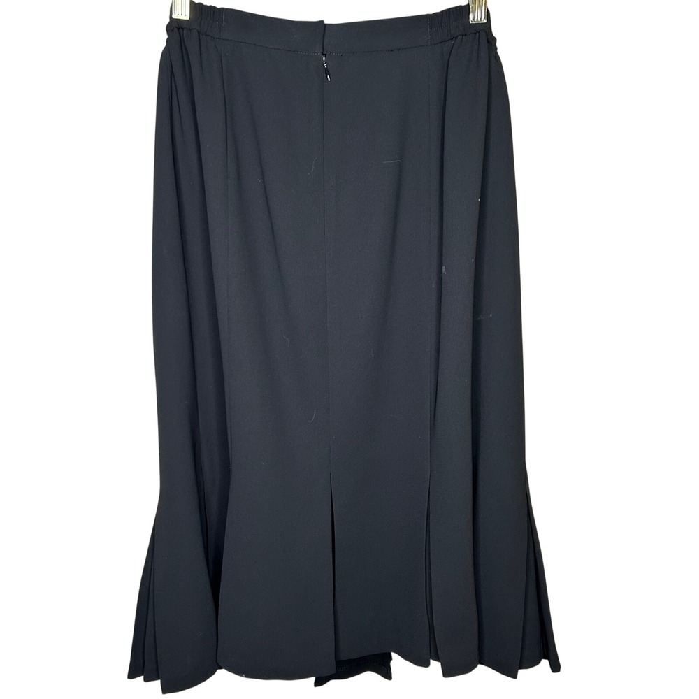 Nipon Boutique 14W-Black Skirt- plus size, elastic,Button,‎ pleated, knee length